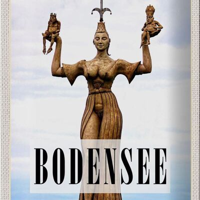 Blechschild Reise 20x30cm Bodensee Deutschland Statue Frau