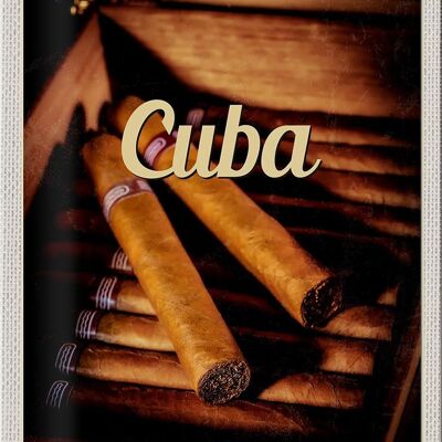 Tin sign travel 20x30cm Cuba Caribbean Cuban cigarette
