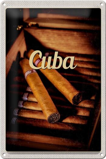 Signe en étain voyage 20x30cm, Cuba, caraïbes, Cigarette cubaine 1