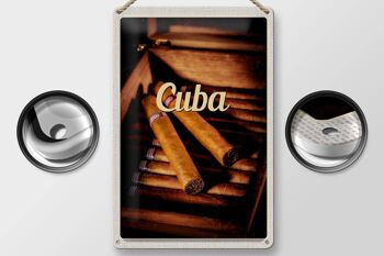 Signe en étain voyage 20x30cm, Cuba, caraïbes, Cigarette cubaine 2