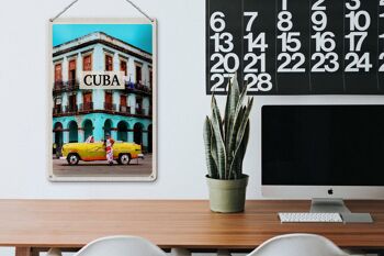 Panneau en étain voyage 20x30cm, maison de voiture vintage Cuba Caraïbes 3