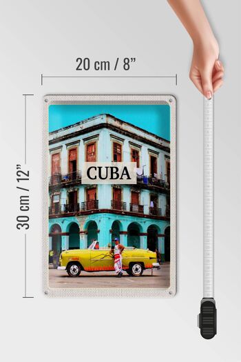 Panneau en étain voyage 20x30cm, maison de voiture vintage Cuba Caraïbes 4