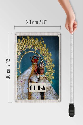 Plaque en tôle voyage 20x30cm Cuba Reine des Caraïbes en statue 4
