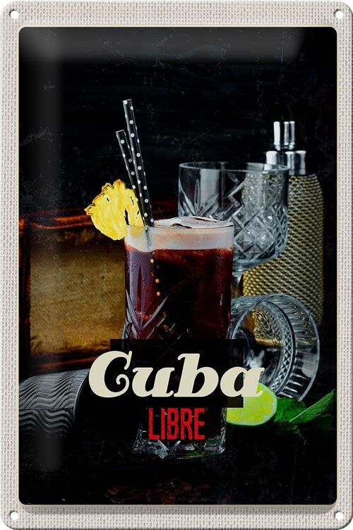 Blechschild Reise 20x30cm Cuba Karibik Urlaub Getränke Libre