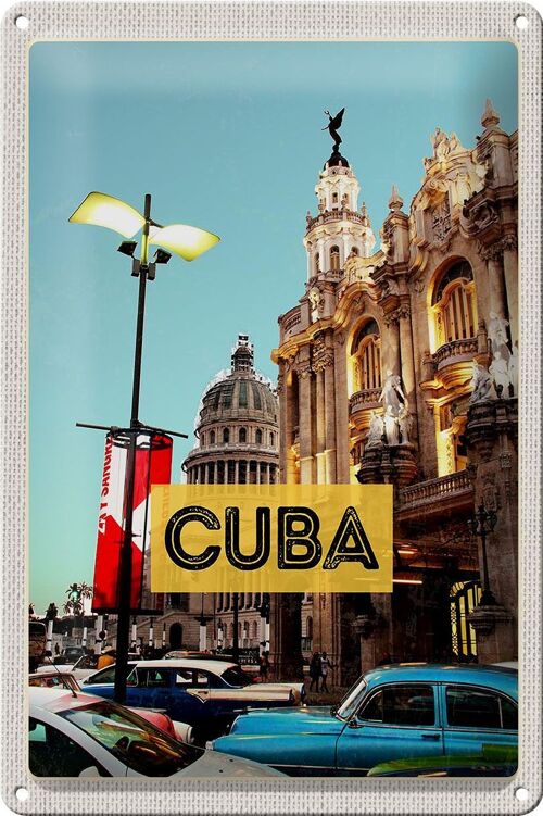 Blechschild Reise 20x30cm Cuba Karibik Innenstadt Urlaub