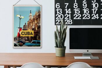 Signe en étain voyage 20x30cm, vacances au centre-ville de Cuba et des caraïbes 3