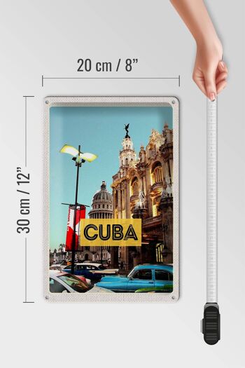 Signe en étain voyage 20x30cm, vacances au centre-ville de Cuba et des caraïbes 4