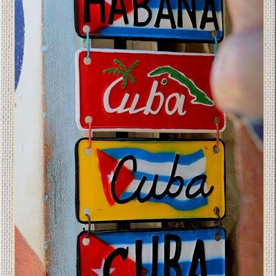 Panneau en étain voyage 20x30cm, destination de voyage Cuba Caraïbes Habana