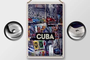 Signe en étain voyage 20x30cm, peinture de ville de la liberté de Cuba et des caraïbes 2