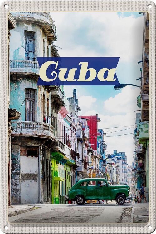 Blechschild Reise 20x30cm Cuba Karibik Gemälde Urlaub