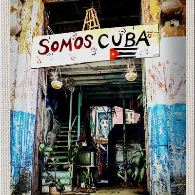 Targa in metallo da viaggio 20x30 cm Cuba Caraibi Somos Travel Holiday
