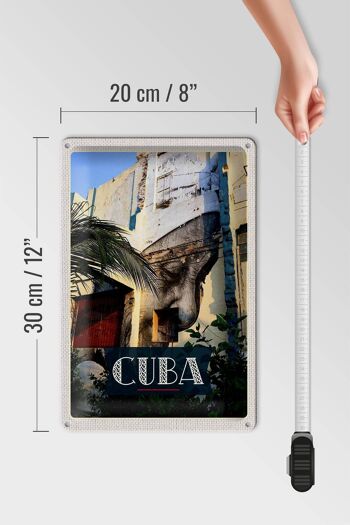 Panneau en étain voyage 20x30cm, peinture Cuba caraïbes sur le mur de la maison 4