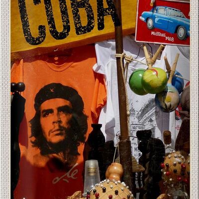 Targa in metallo da viaggio 20x30 cm Cuba Caraibi Che Guevara Havana Club