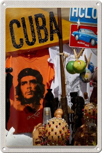 Signe en étain voyage 20x30cm Cuba Caraïbes Che Guevara Havana Club 1