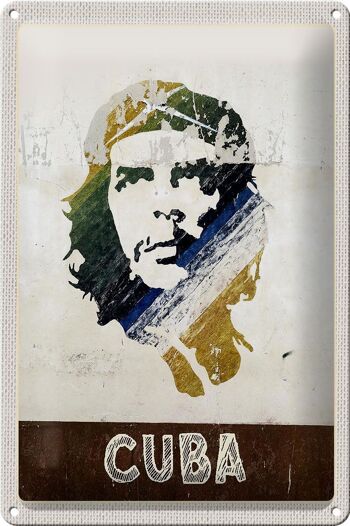 Signe en étain voyage 20x30cm, Cuba caraïbes Che Guevara paix 1
