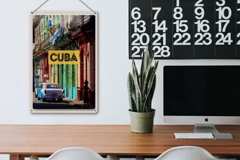 Signe en étain voyage 20x30cm, Cuba caraïbes, voiture Vintage, maison, allée 3