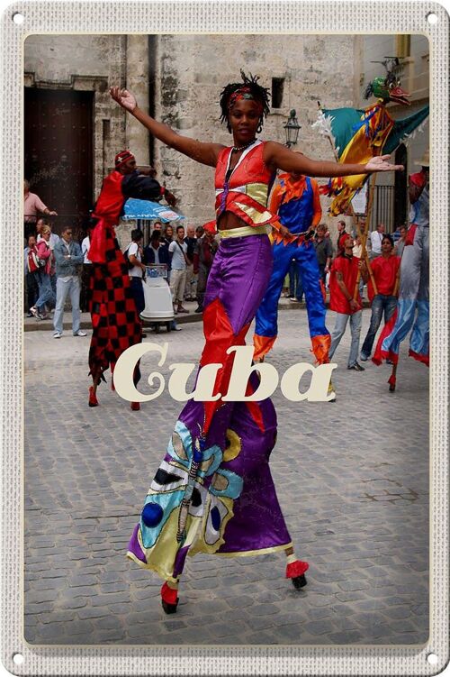 Blechschild Reise 20x30cm Cuba Karibik Afro tanz Festival bunt