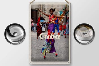 Panneau en étain voyage 20x30cm, Cuba, Caraïbes, festival de danse Afro coloré 2