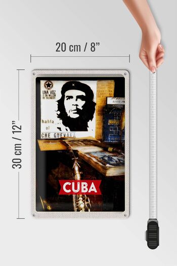 Signe en étain voyage 20x30cm, Cuba caraïbes Che Guevara démocratie 4