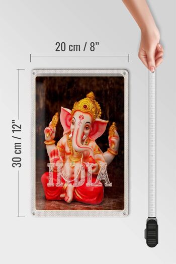 Signe en étain voyage 20x30cm, Sculpture indienne Ganesha dieu hindou 4