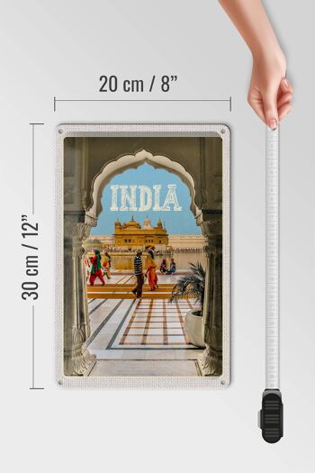 Panneau de voyage en étain, 20x30cm, Temple d'or indien, Amritsar 4