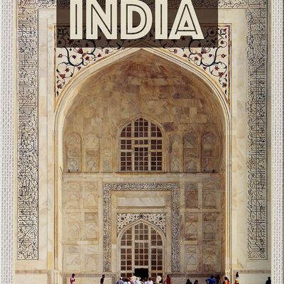 Blechschild Reise 20x30cm Indien Moschee Eingang Islam Menschen