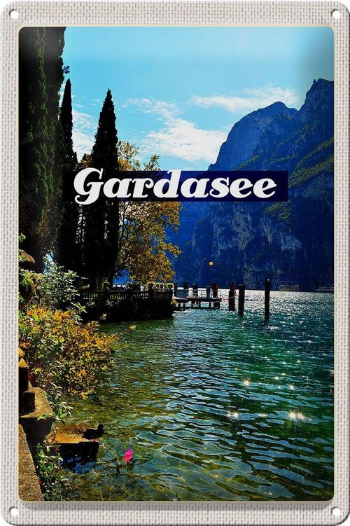 Blechschild Reise 20x30cm Gardasee Italien Natur Sonne