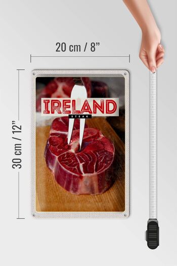 Signe en étain de voyage 20x30cm, nourriture irlandaise, viande de Steak rouge 4