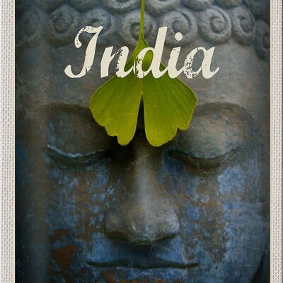 Cartel de chapa de viaje, pintura de hoja de Dios hindú, cabeza de India, 20x30cm