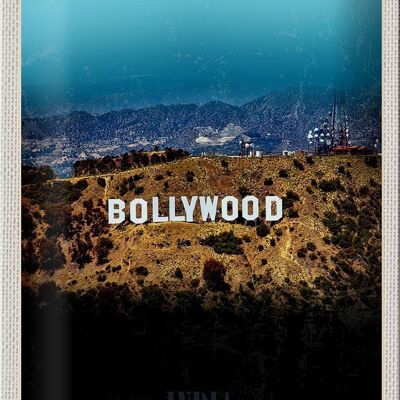 Targa in metallo da viaggio 20x30 cm Bollywood India Star Film indiani