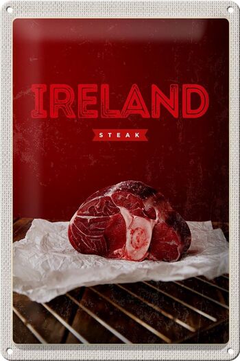 Plaque en tôle voyage 20x30cm Irlande meilleur steak rouge au four 1