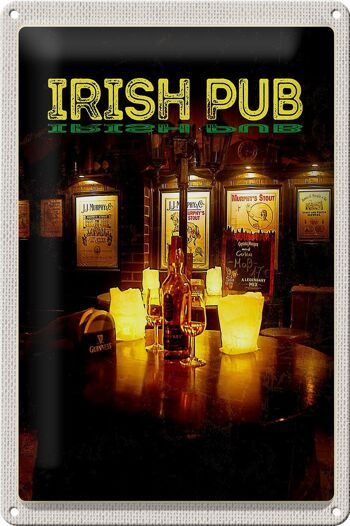 Signe en étain de voyage 20x30cm, irlande, Pub irlandais, vin, alcool 1