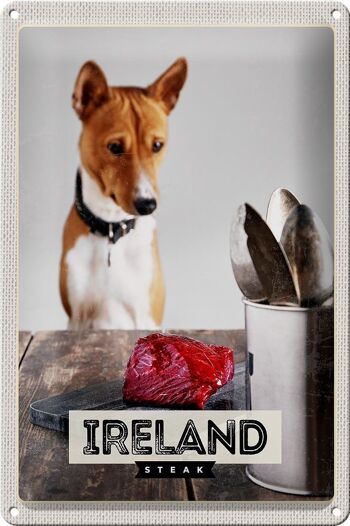 Signe en étain voyage 20x30cm, irlande Europe Steak Dog Island 1