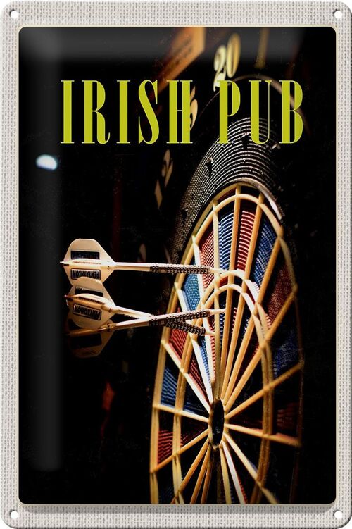 Blechschild Reise 20x30cm Irland Kneipen Spiel Dartboard