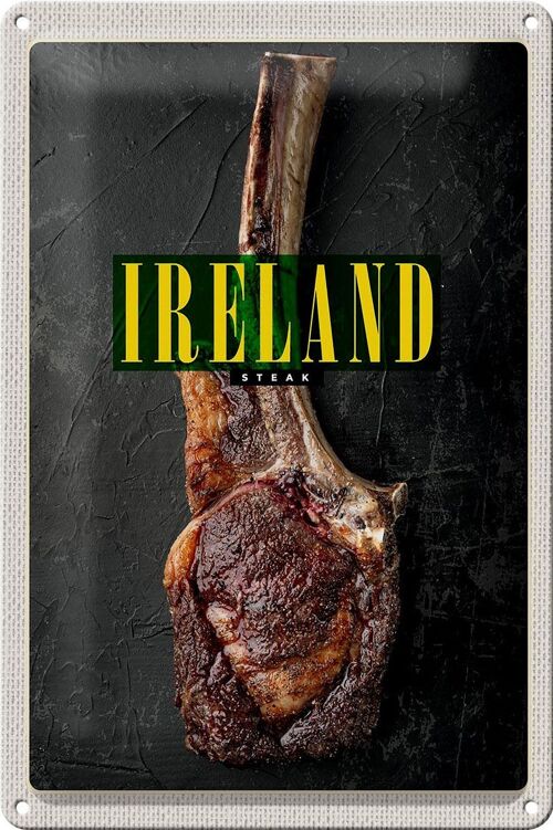 Blechschild Reise 20x30cm Irland Irisches Anbus Tomahawk Steak