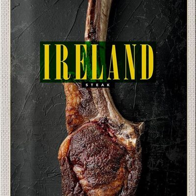 Panneau de voyage en étain, 20x30cm, irlande, irlandais, Anbus Tomahawk Steak