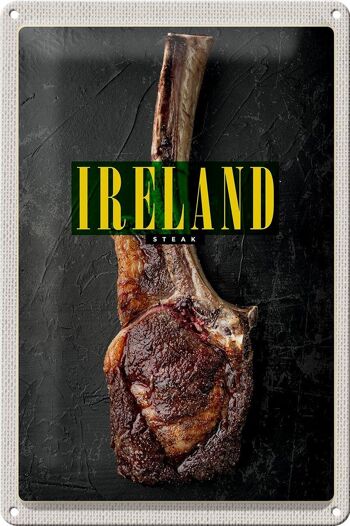 Panneau de voyage en étain, 20x30cm, irlande, irlandais, Anbus Tomahawk Steak 1