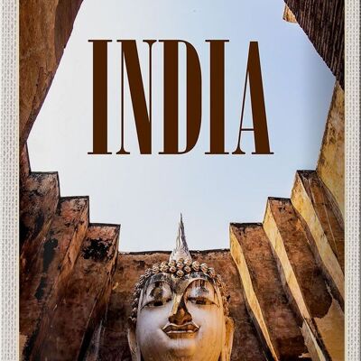 Cartel de chapa de viaje, escultura de lugares de interés de la India, 20x30cm