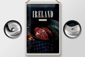 Plaque en tôle voyage 20x30cm Irlande steak poivre frit 2
