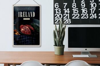 Plaque en tôle voyage 20x30cm Irlande steak poivre frit 3