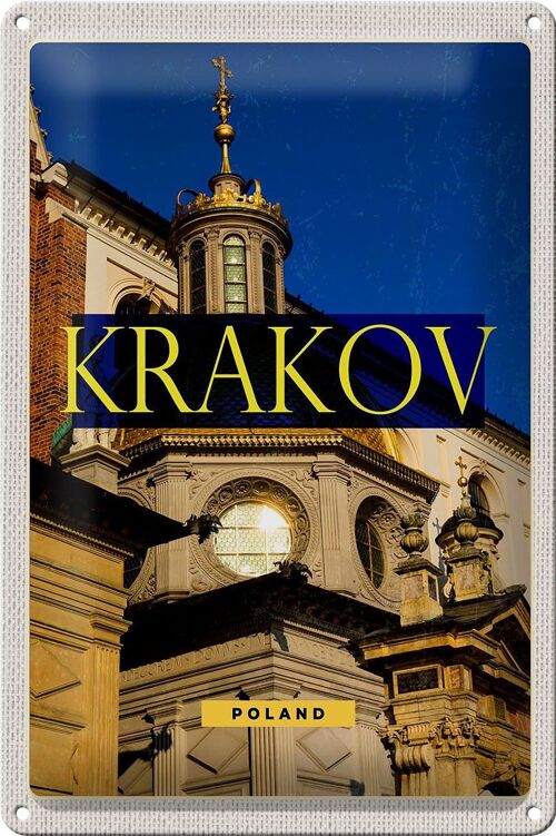 Blechschild Reise 20x30cm Krakow Sehenswürdigkeit Europa Reise