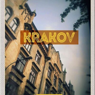 Cartel de chapa viaje 20x30cm Cracovia, capital de la Pequeña Polonia