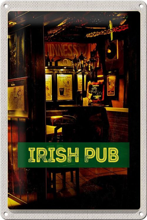 Blechschild Reise 20x30cm Irland Kneipe Irisches Pub Bier
