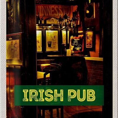 Signe en étain voyage 20x30cm, Pub irlandais, bière de Pub irlandais