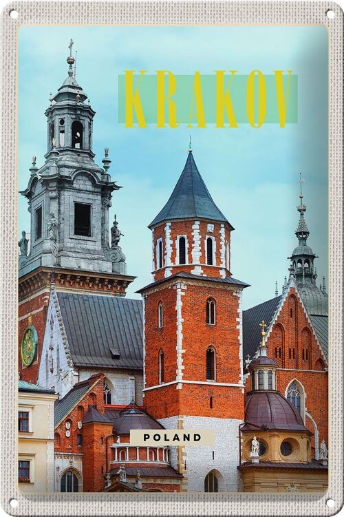 Blechschild Reise 20x30cm Krakow Polen Eingang Gebäude Stadt