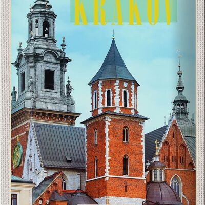 Blechschild Reise 20x30cm Krakow Polen Eingang Gebäude Stadt