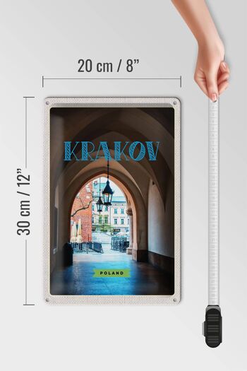 Panneau en étain voyage 20x30cm, bâtiment de Cracovie, terrasse, voyage d'été 4
