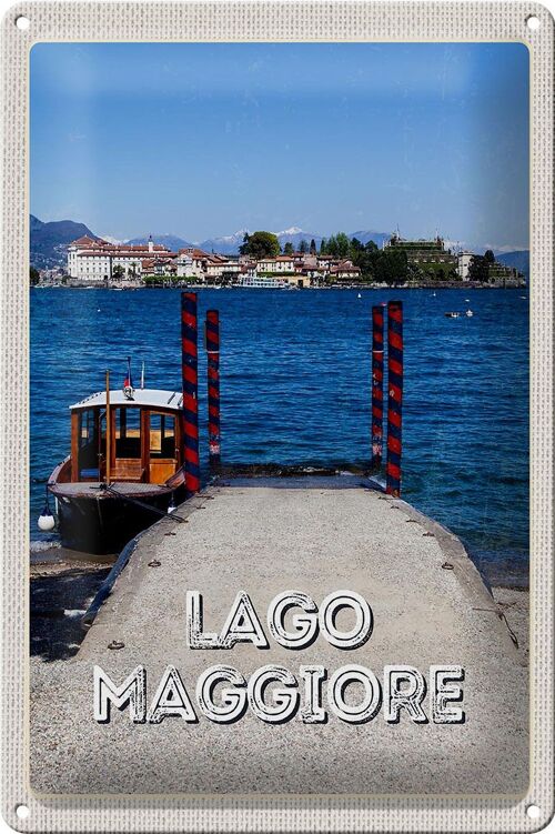 Blechschild Reise 20x30cm Lago Maggiore Luxus Insel Meer