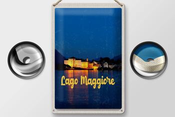 Plaque en tôle voyage 20x30cm Île du Lago Maggiore près de la mer 2