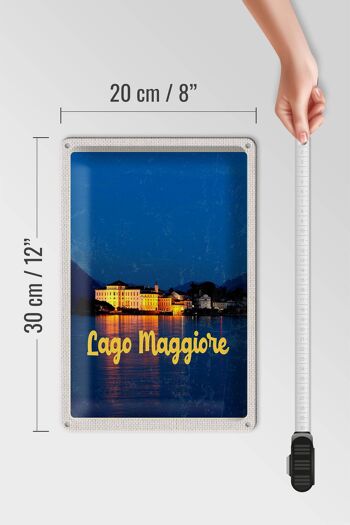 Plaque en tôle voyage 20x30cm Île du Lago Maggiore près de la mer 4